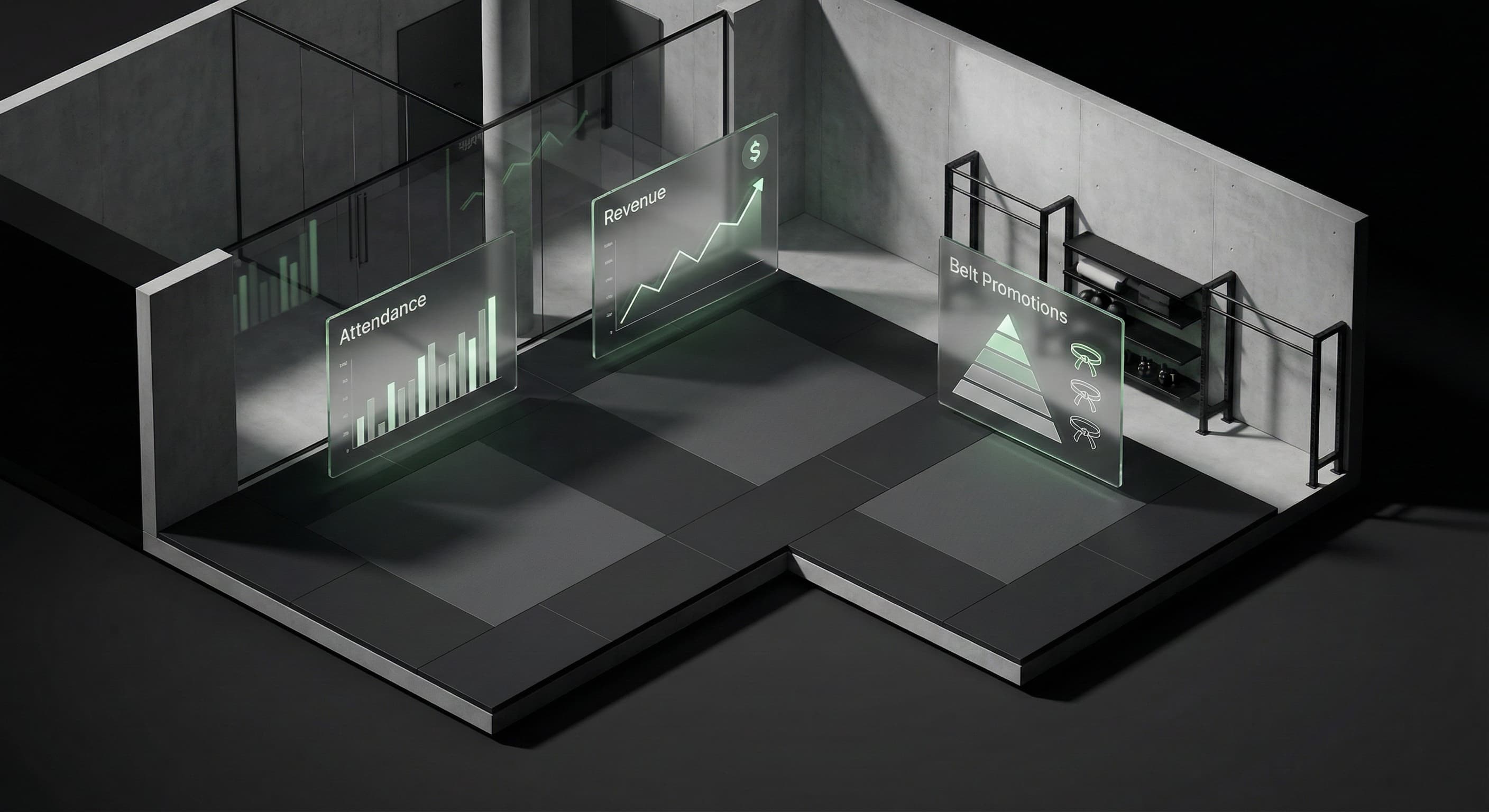 BJJ gym management software dashboard — track attendance, manage students, automate billing, and grow your martial arts academy